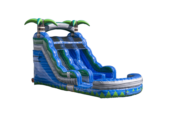 15' Blue Crush Dual Lane Water Slide