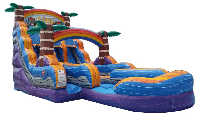 18' Tiki Plunge Dual Lane Water Slide