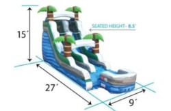 15' Tropical Marble Single Lane Water Slide 15' Tropical Marble Single Lane Water Slide